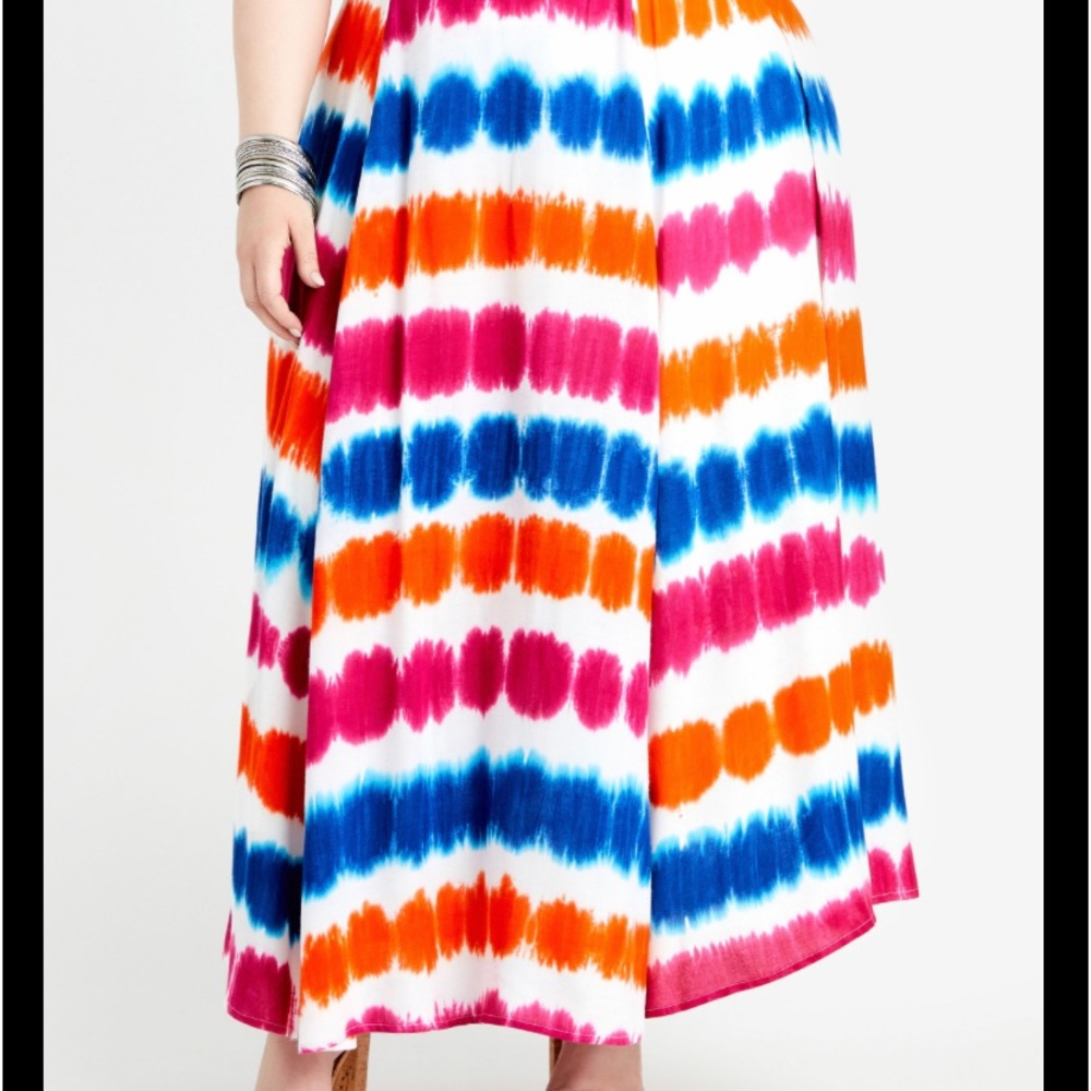 Ashley Stewart Tie Dye High Waist Maxi Skirt 14/16